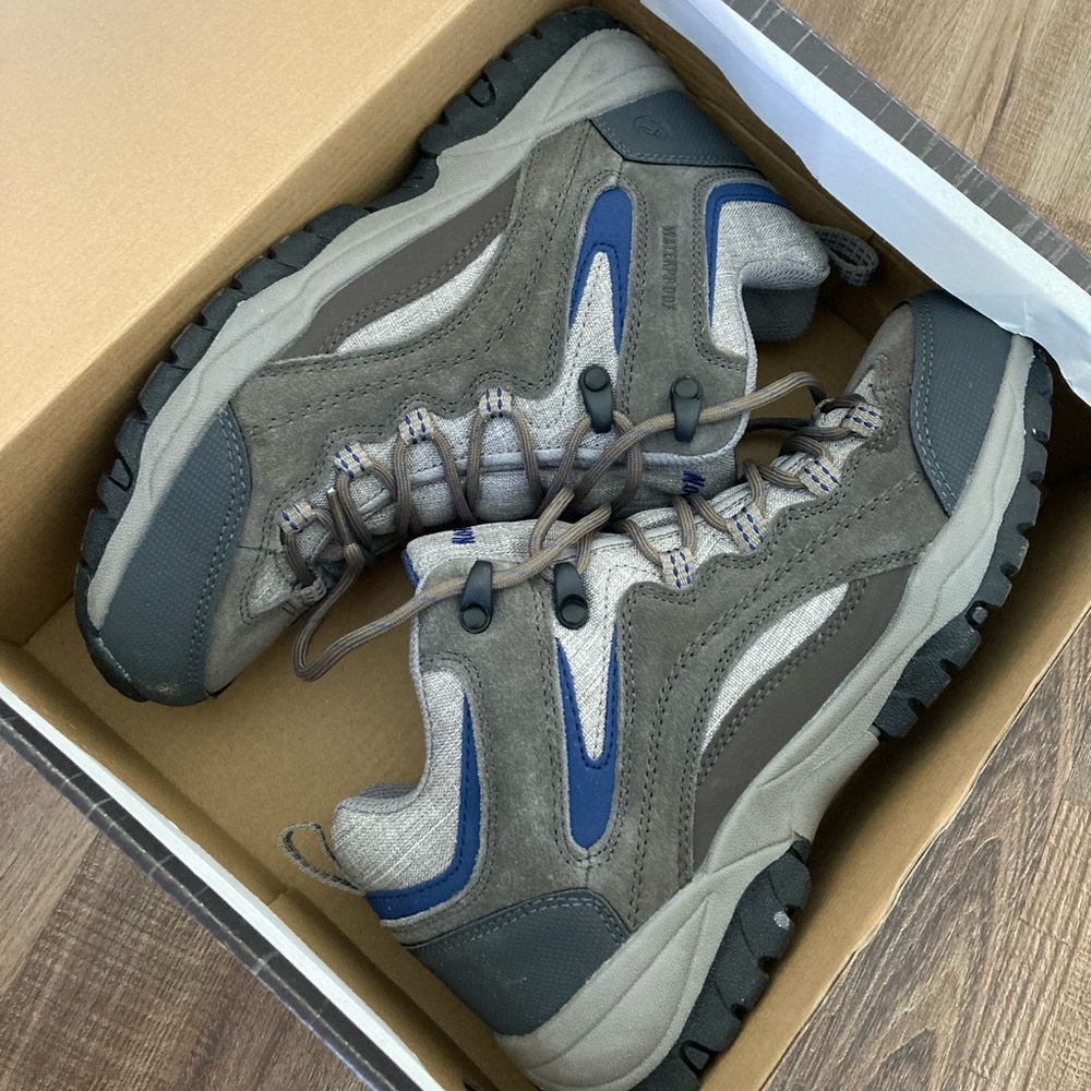 Womans Gray and Blue Hiking Shoes